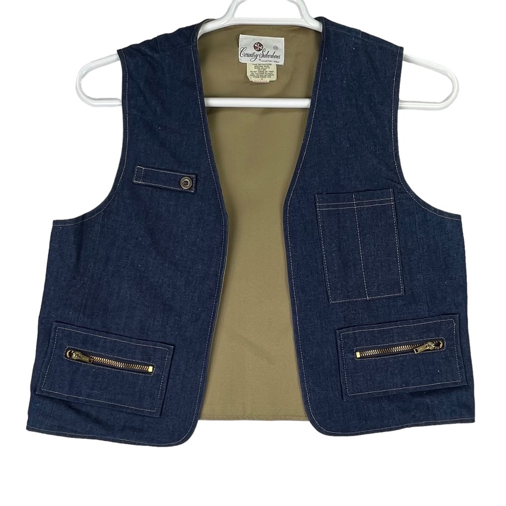 Vintage USA ILGWU Union Made Country Suburbans by Country Miss Denim Jean Vest